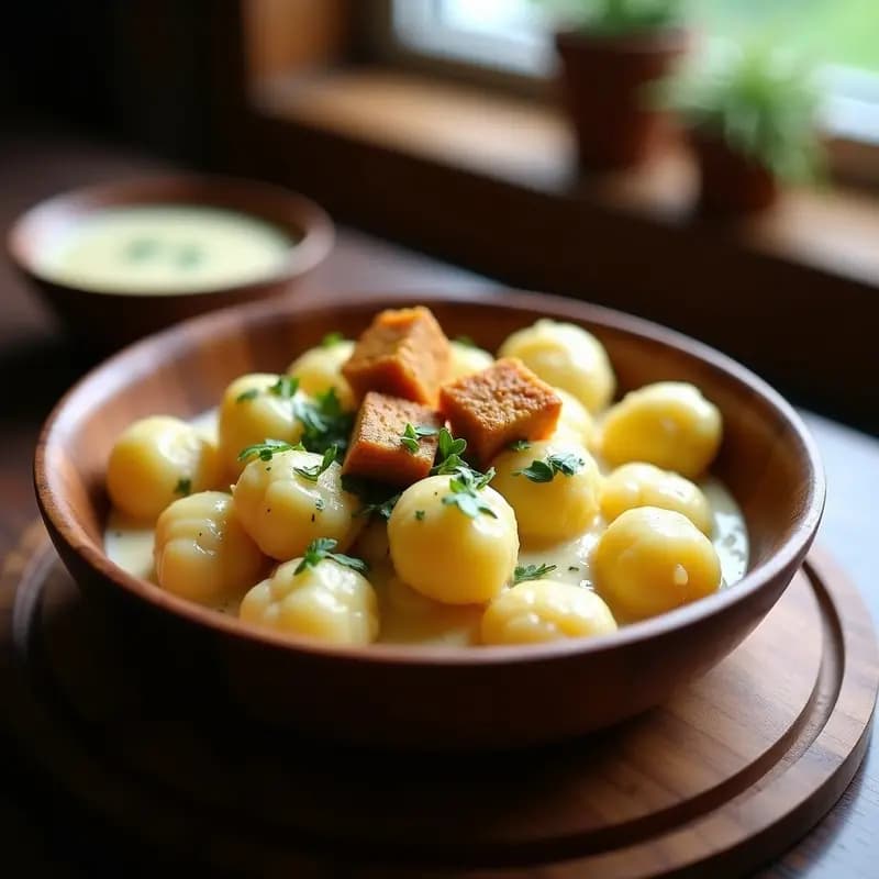 Bryndzové Halušky con Queso de Anacardos: Receta Eslovaca Vegana y Sin Gluten
