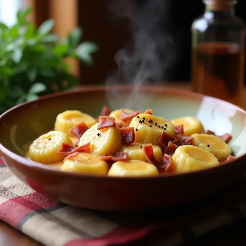 Bryndzové Halušky: Ñoquis Eslovacos con Queso de Oveja y Bacon