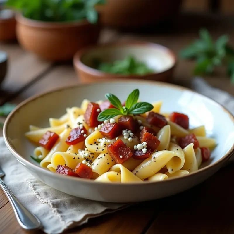 Bryndzové Halušky con Queso de Oveja y Tocino Ahumado: Pasta Eslovaca Tradicional