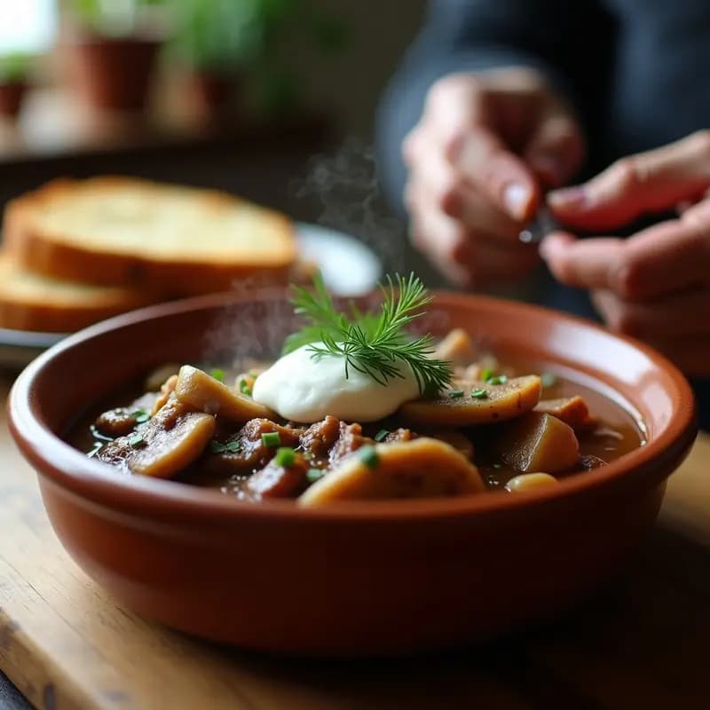 Brze Janosik: Estofado Eslovaco de Carne y Champiñones en Olla Lenta