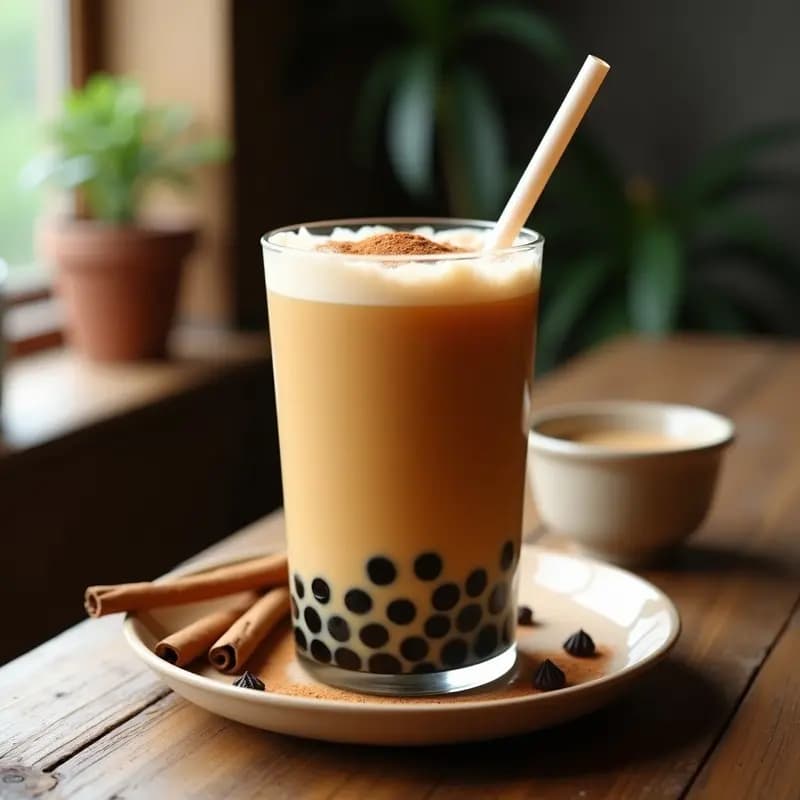 Bubble Tea de Té Chai y Leche de Bajo en Calorías: Bebida Taiwanesas Energética y Sin Azúcar
