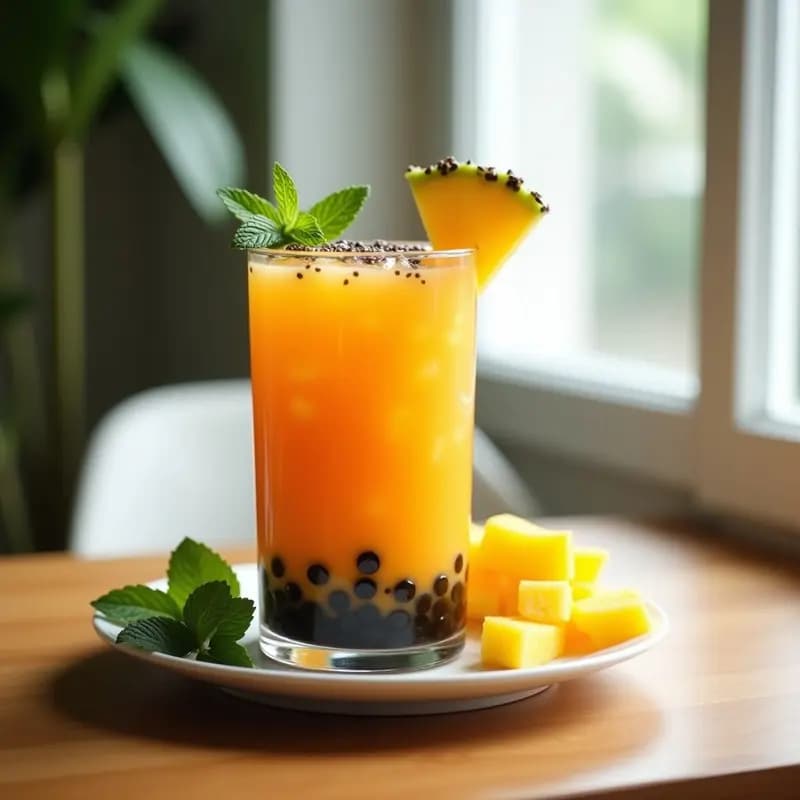 Bubble Tea de Frutas Tropicales y Tapioca: Bebida Taiwonesa Refrescante Sin Lactosa