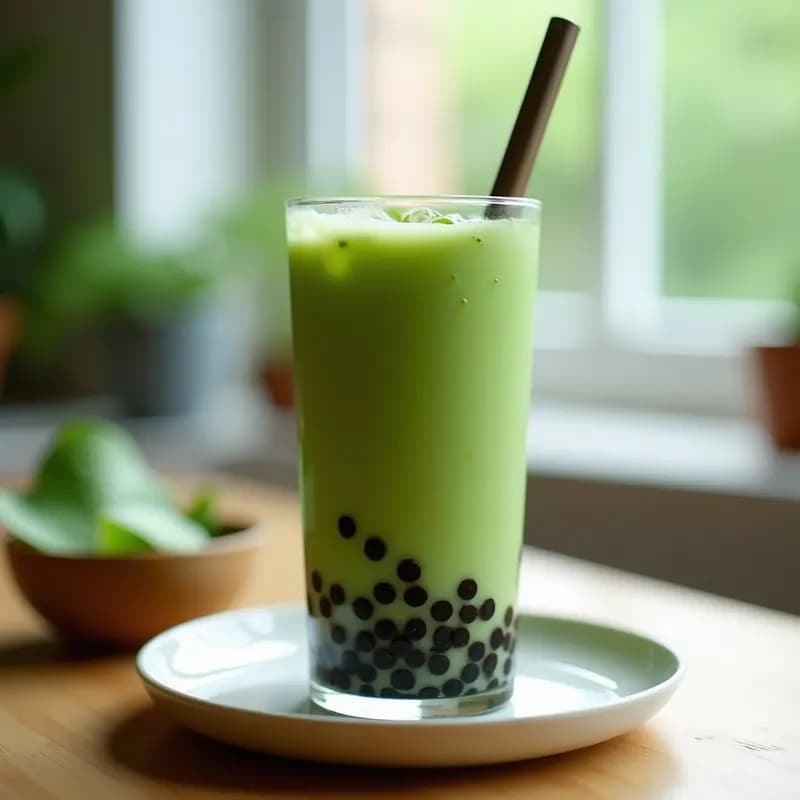 Bubble Tea de Matcha y Aloe Vera: Bebida Taiwanesa Sin Azúcar y Detox