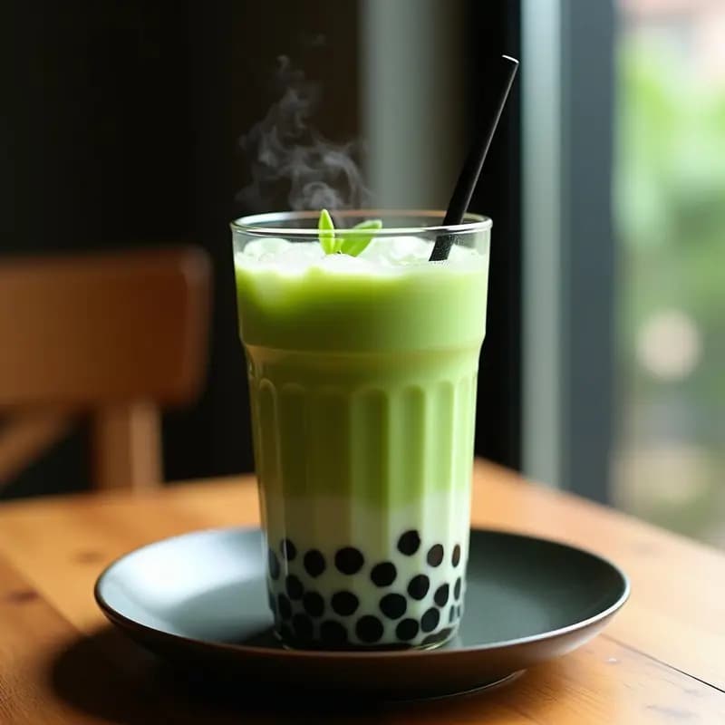 Bubble Tea de Té Matcha y Perlas de Tapioca: Bebida Taiwäneza Energética y sin Lactosa