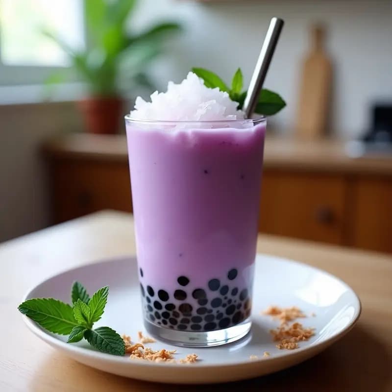 Bubble Tea de Taro y Perlas de Chía: Bebida Taiwonesa Sin Azúcar