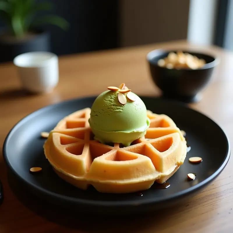 Bubble Waffle de Hong Kong con Helado de Matcha: Postre Chino Crujiente y Sin Lactosa