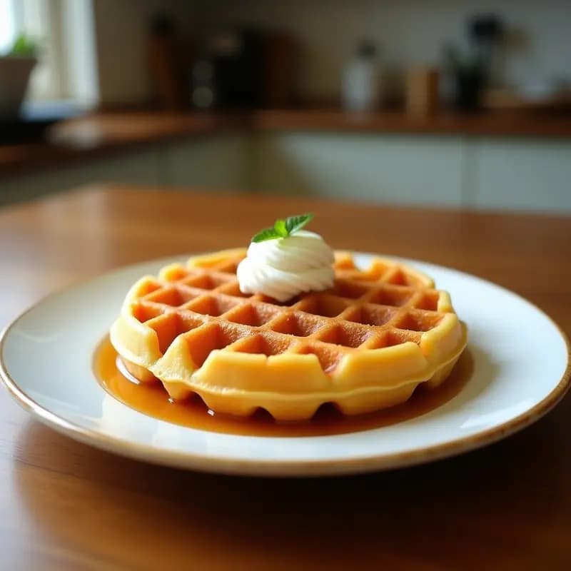 Bubble Waffle de Pandan y Coco: Desayuno Taiwánes Vegano en Moldes Especiales