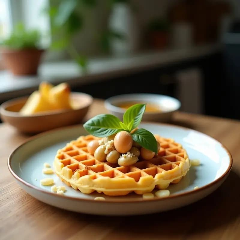 Bubble Waffles de Pandan y Coco: Desayuno Asiático Vegano y Sin Huevo