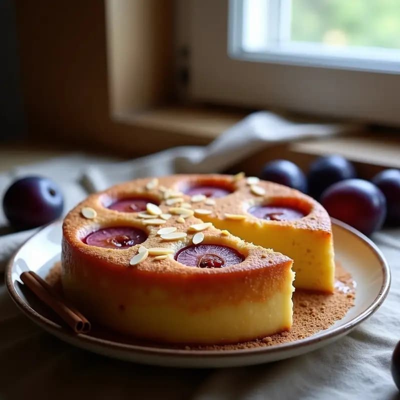 Bublanina Checa de Ciruelas y Canela: Postre Tradicional Sin Harina y Sin Azúcar