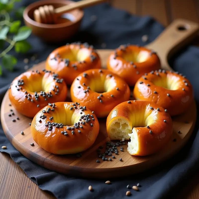 Bubliki de Centeno con Semillas de Amapola y Miel: Desayuno Ucraniano Keto