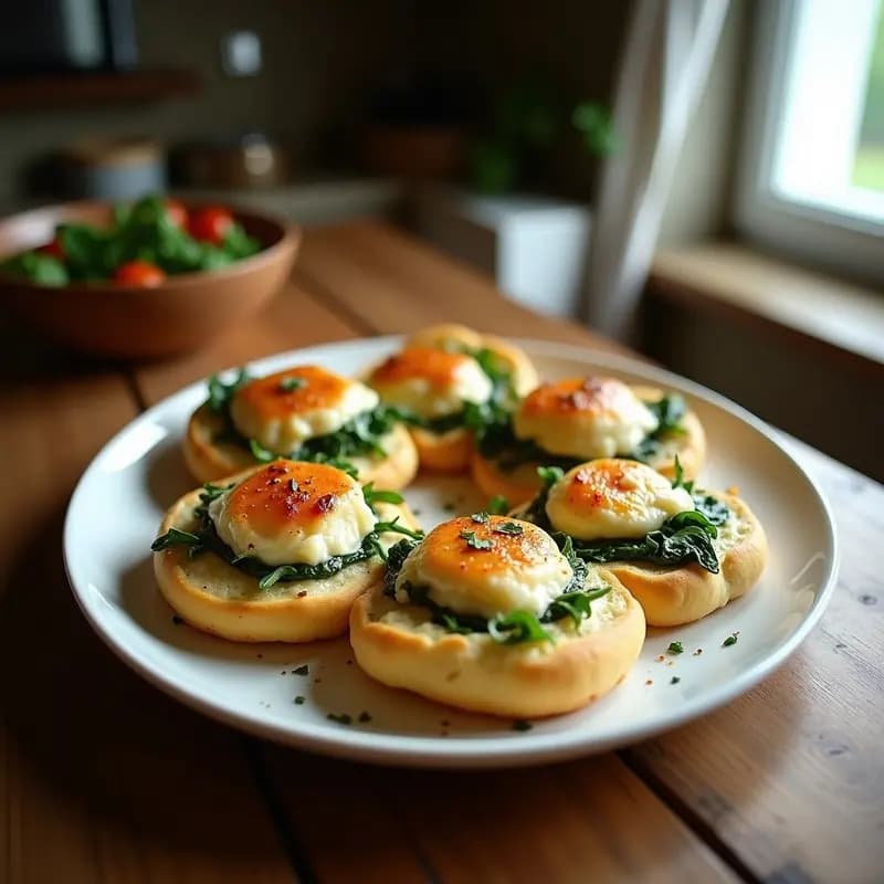 Bubliná de Queso Feta y Espinacas: Panecillo Ucraniano Salado con Toque Mediterráneo