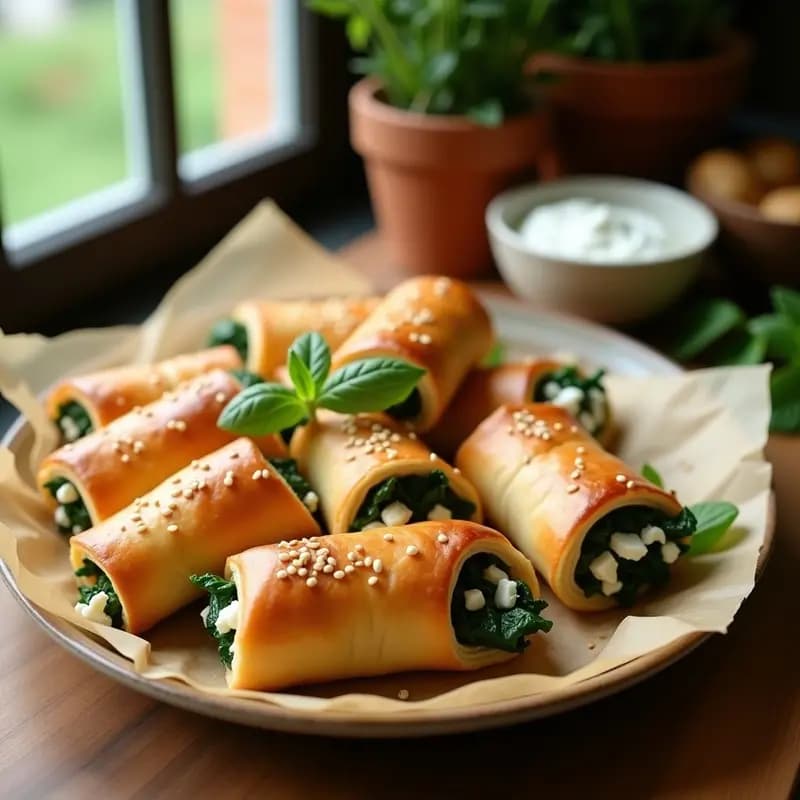Bubrek Albanés con Espinacas y Queso Feta: Pastel Salado de los Balcanes