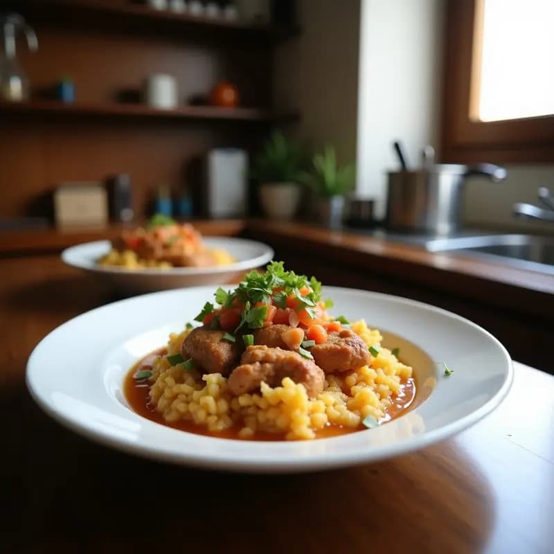 Bubur Ayam con Arroz Congee y Pollo Desmenuzado: Desayuno Indio Comfort