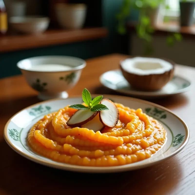 Bubur Cha Cha de Boniato y Coco: Postre Malasio Vegano y Sin Gluten