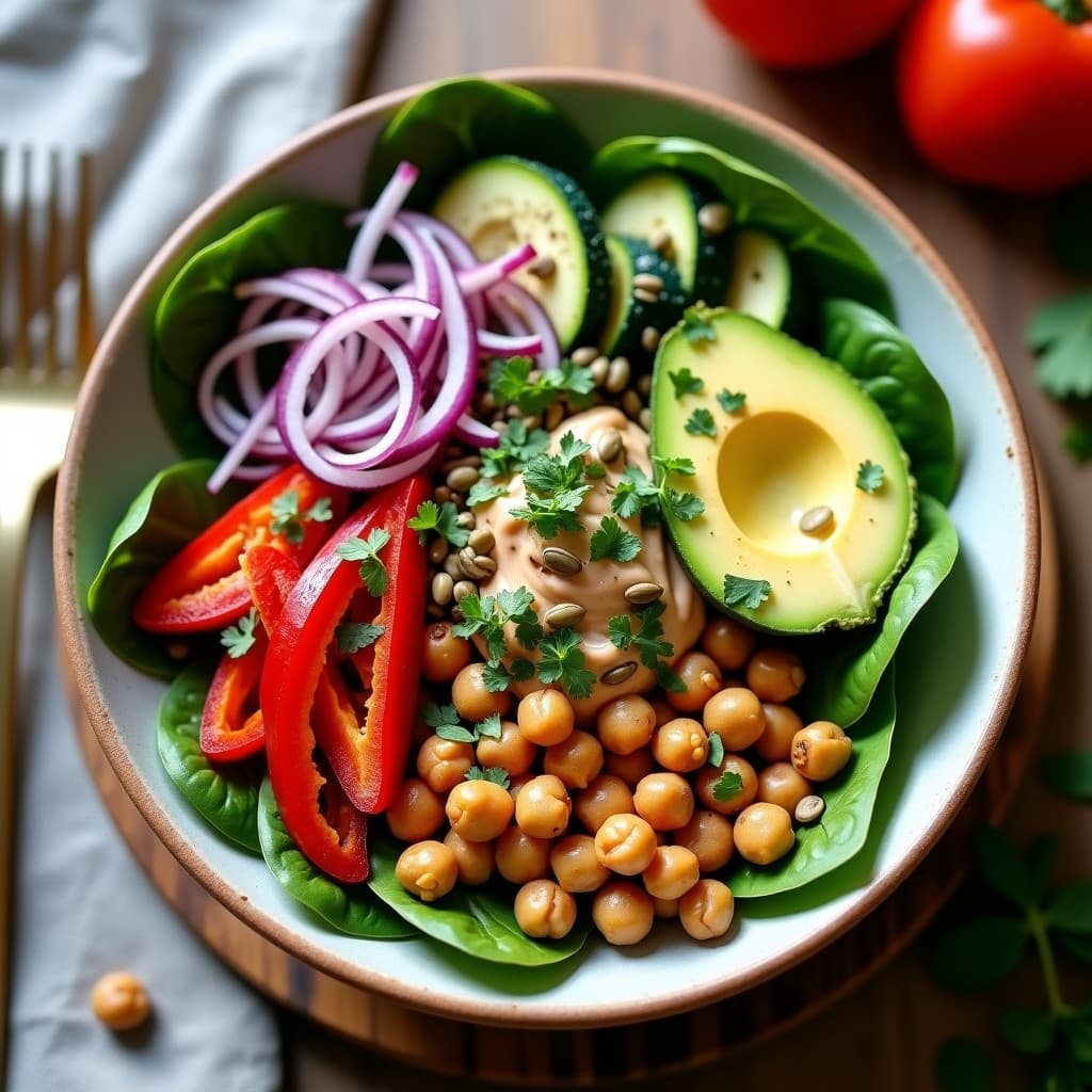 Buddha Bowl de Amaranto y Garbanzos Ahumados: Receta Mexicana Keto con Aderezo de Chipotle