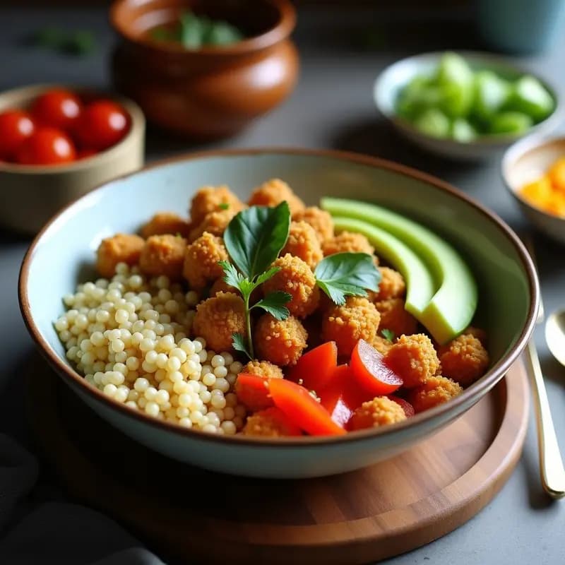 Buddha Bowl de Escanda con Garbanzos Crujientes y Aminos de Coco: Receta Española Vegana