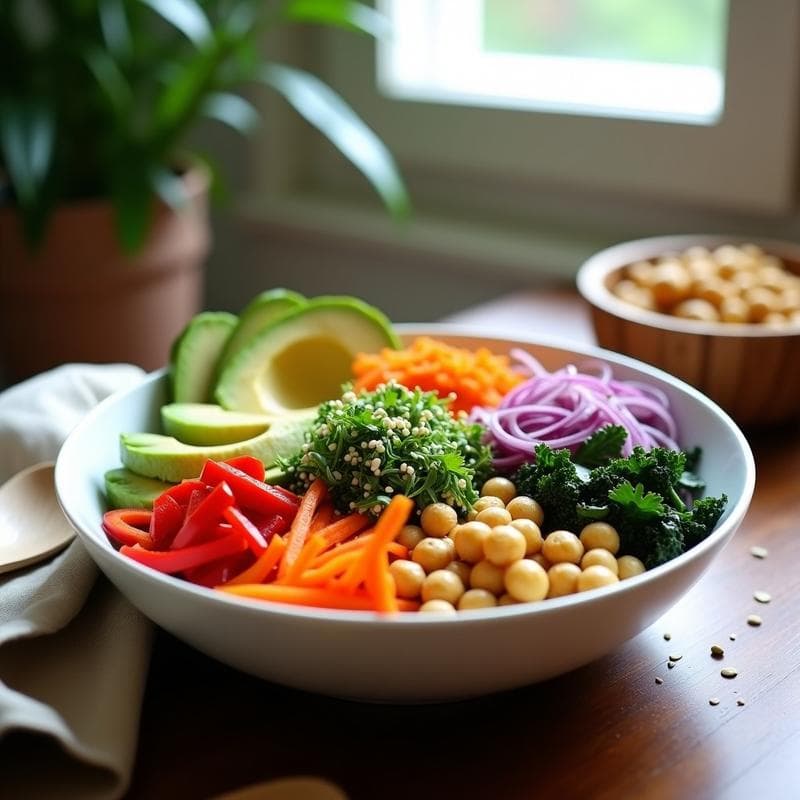 Buddha Bowl de Garbanzos Asados y Aguacate: Receta Vegana con Aderezo de Tahini