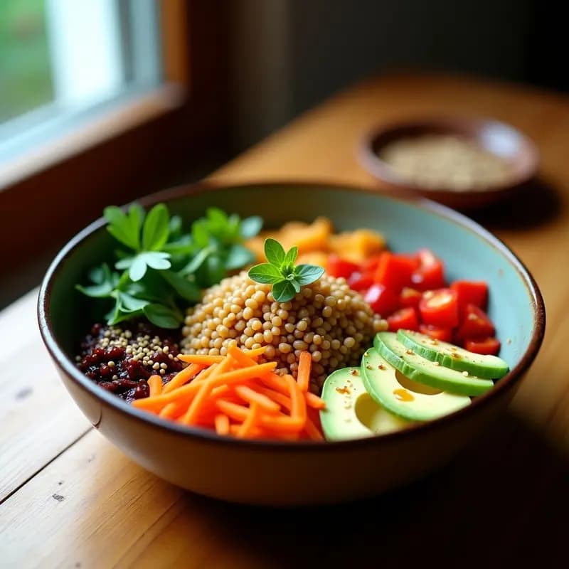 Buddha Bowl de Mijo y Berros con Vinagreta de Tamari y Jengibre: Receta Vegana Detox