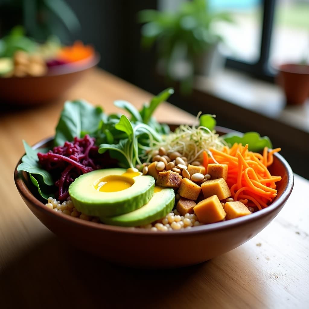 Buddha bowl de mijo con remolacha asada, rúcula y aderezo de mostaza de Dijon: Receta antiinflamatoria