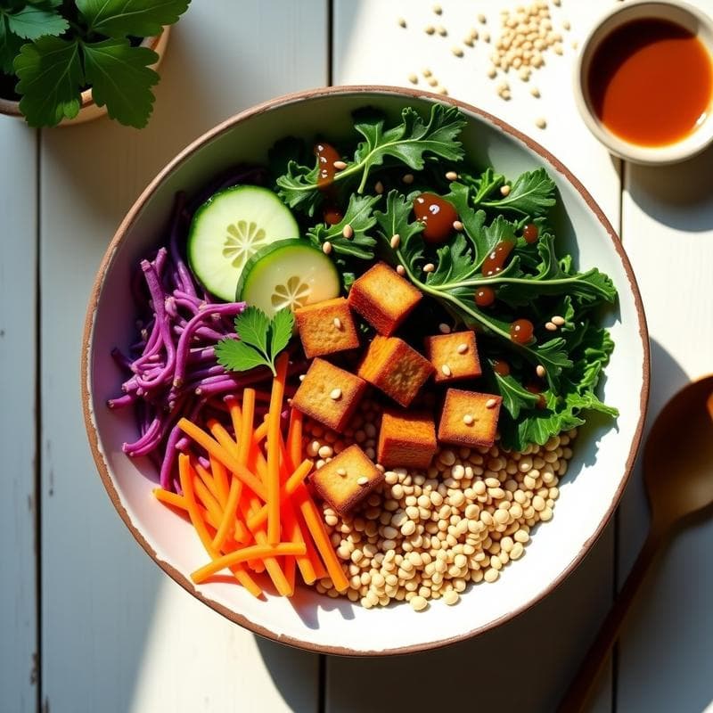 Buddha Bowl de Mijo y Tempeh con Aderezo de Tamarindo: Receta Indonesa Sin Gluten