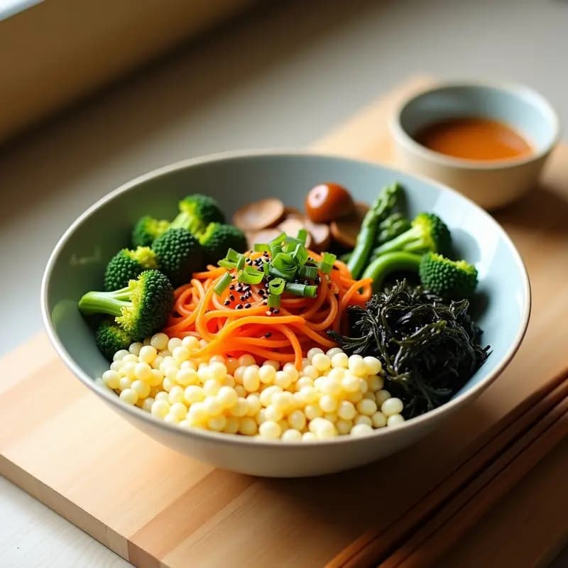 Buddha Bowl de Mijo y Verduras al Vapor: Receta Coreana Alta en Fibra