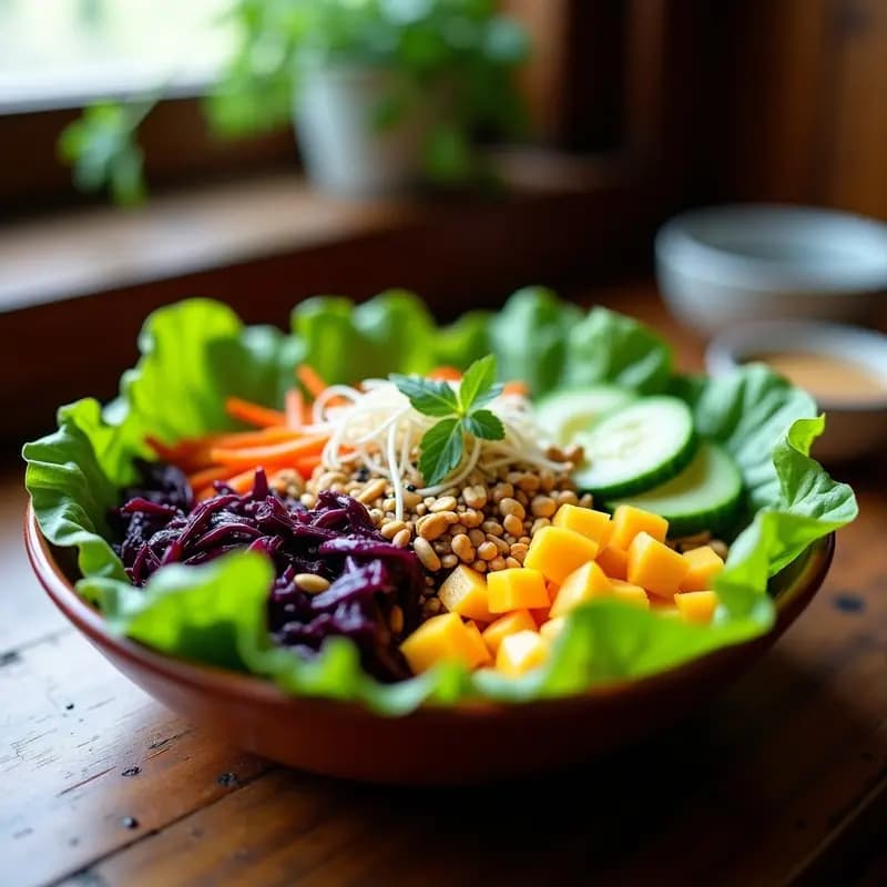 Buddha Bowl Tailandés con Cacahuetes y Salsa Satay: Receta Vegana y Crudivegana