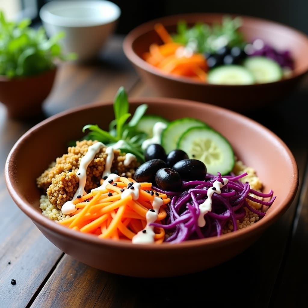 Buddha Bowl de Teff y Proteína de Guisante con Aderezo de Miso Blanco: Receta Etíope Keto sin Cocción