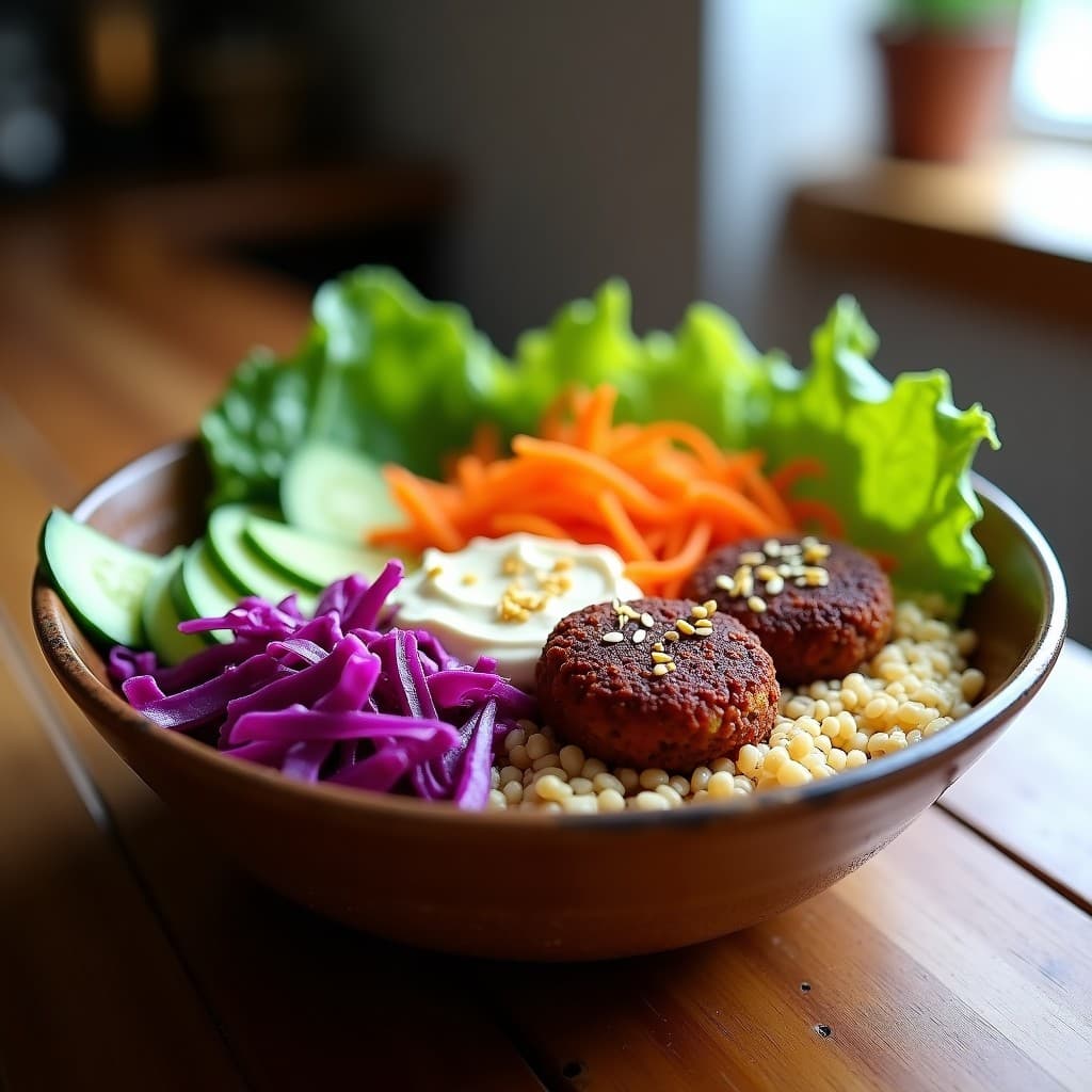 Buddha Bowl de Trigo Sarraceno y Falafel de Remolacha: Receta Sin Gluten en Airfryer