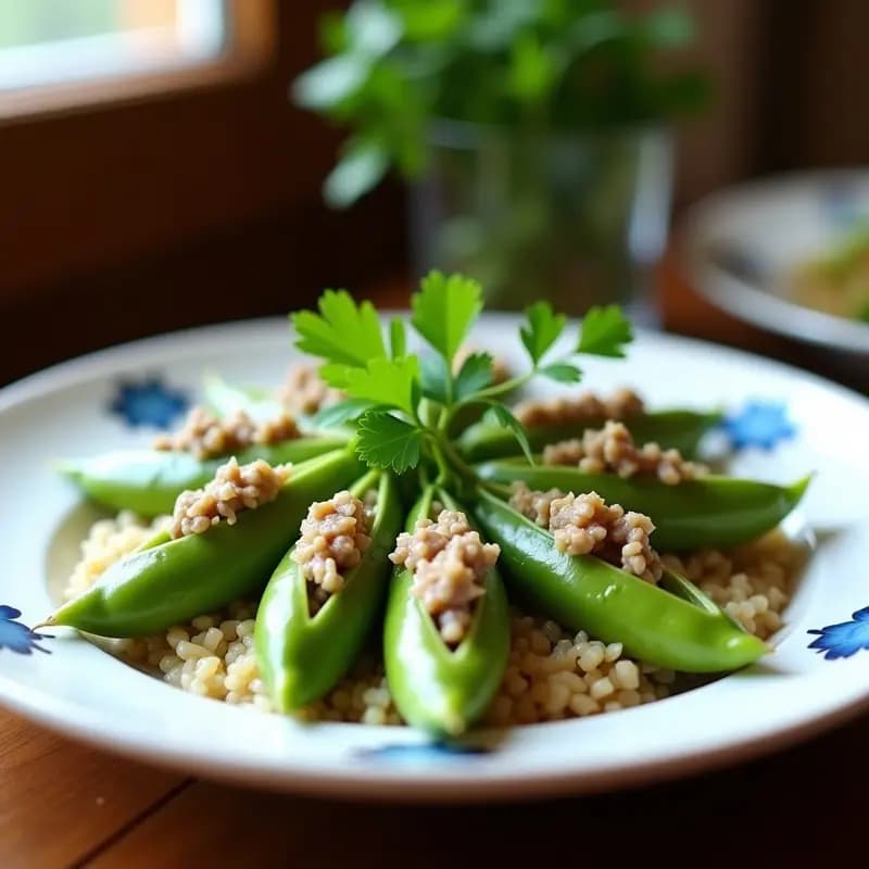 Buksuni Guisantes Rellenos de Carne y Arroz: Receta Azerí con Toque a Mentol