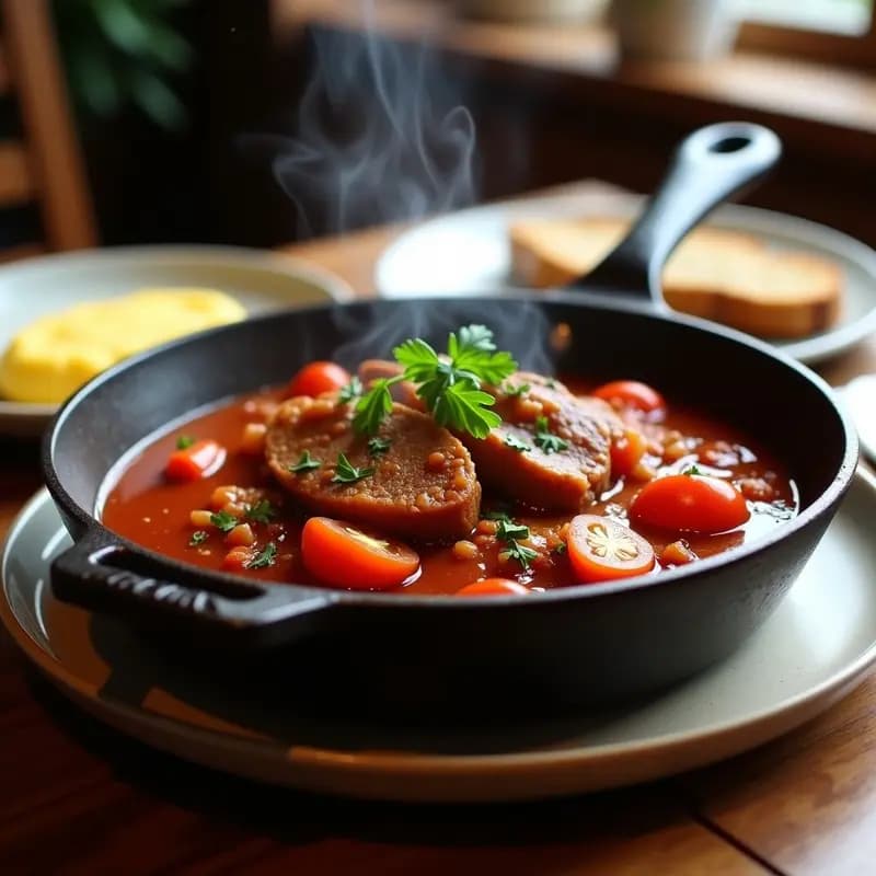 Bulbulzela de Hígado y Tomate: Receta Rumana Tradicional en Sartén con Ajo y Perejil