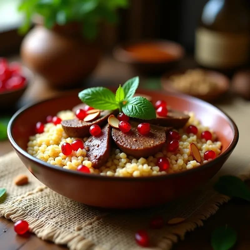 Bulghur con Cordero y Granadas: Receta Turca de Alta Proteína y Sin Gluten