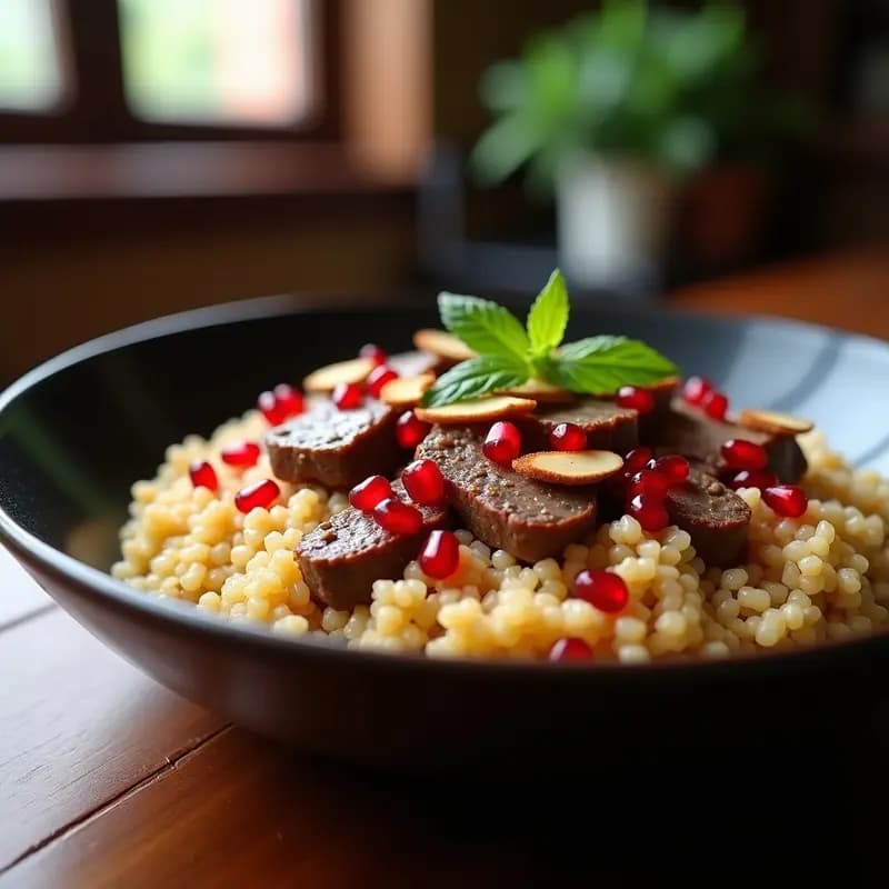 Bulghur con Cordero y Granadas: Receta Armena de Sabores Ancestrales en Olla