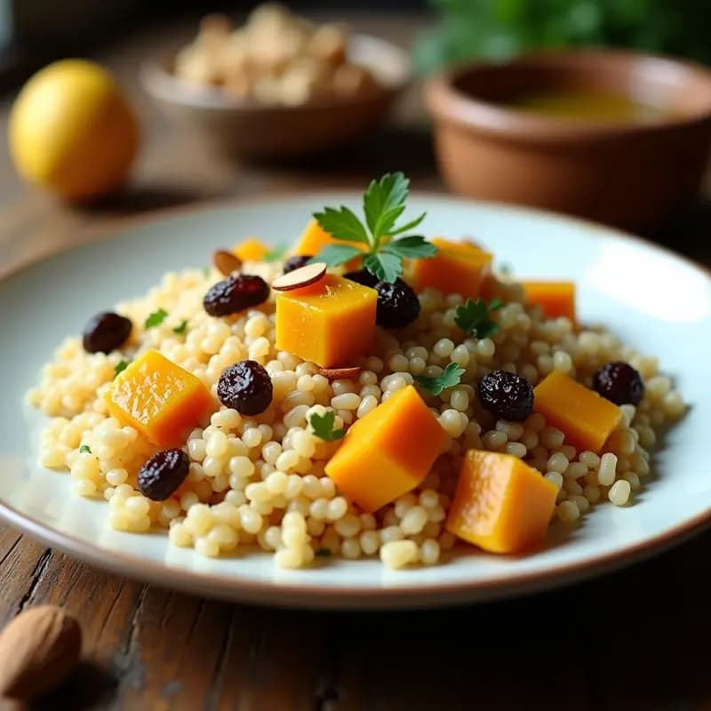 Bulghur Pilaf con Calabaza y Pasas: Receta Turca de Acompañamiento en Olla Exprés