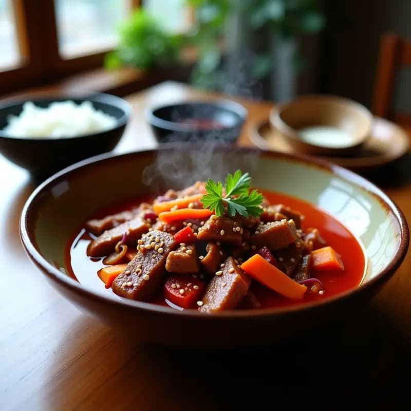 Bulgochi de Ternera con Salsa Gochujang: Receta Coreana Picante en Olla Lenta