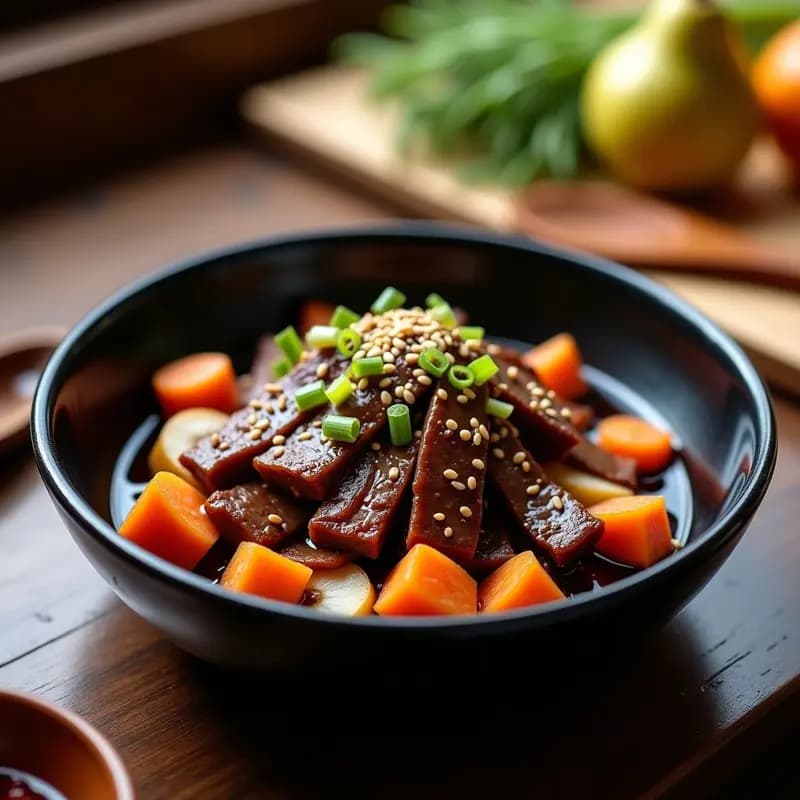 Bulgogi Coreano de Ternera con Zanahoria: Receta en Olla con Salsa de Soja y Peras