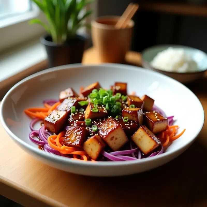 Bulgogi Coreano de Tofu Marinado: Receta Vegana y Alta en Proteína en Sartén