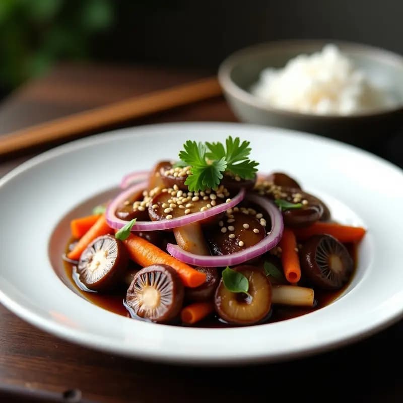 Bulgogi de Hongos Shitake: Receta Coreana Vegana con Marinado Dulce-Salado