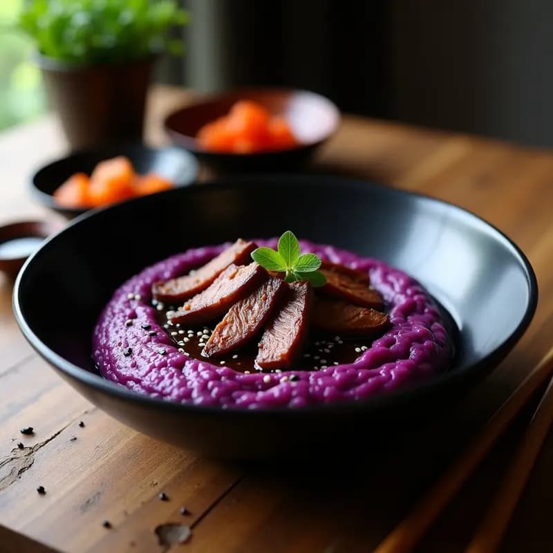 Bulgogi de Ternera con Puré de Camote Morado: Receta Coreana en Olla Lenta