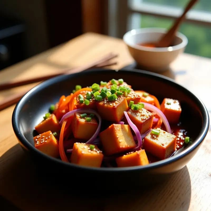 B 불고기 Korean BBQ de Tofu: Receta Vegana con Salsa Gochujang en Airfryer