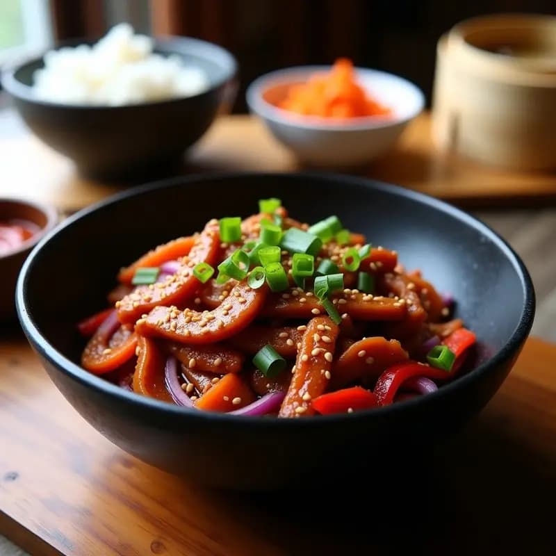 Bulgoogi Coreano de Seitán: Receta Vegana y Alta en Proteína con Salsa Gochujang