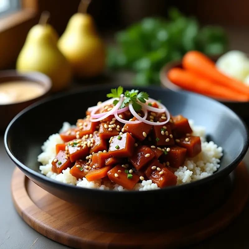 Bulgoqi de Jackfruit: Versión Coreana Vegana con Salsa de Sésamo