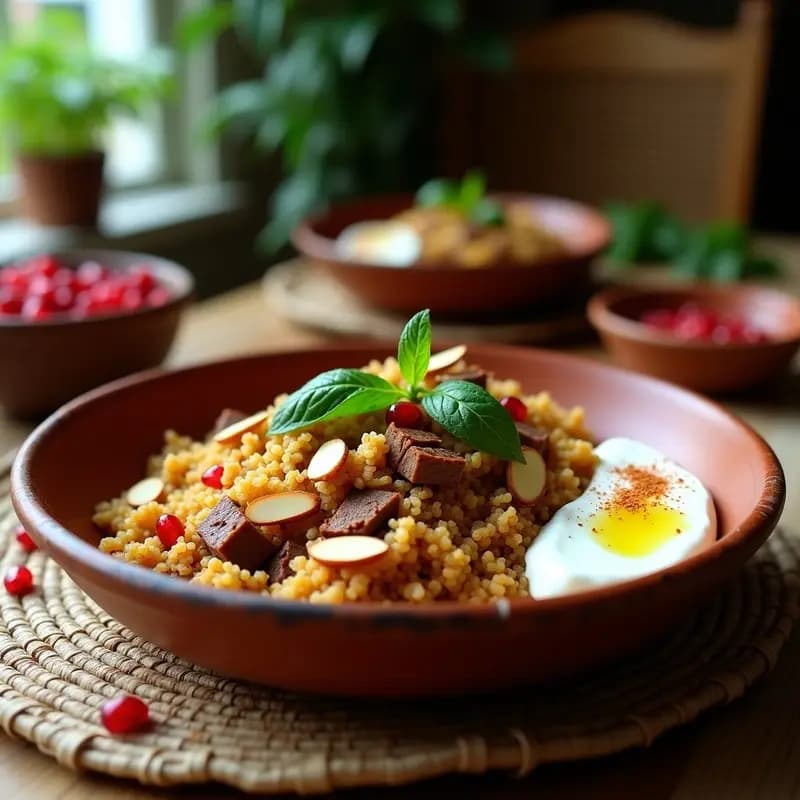 Bulgur con Carne de Cordero y Especias Baharat: Receta Árabe en 30 Minutos con Toque Exótico