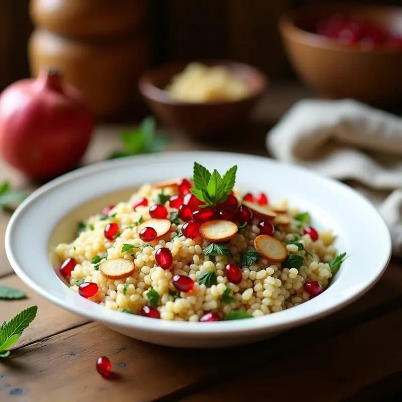 Bulgur Pilaf con Granados y Almendras: Receta Armena Sin Gluten y Alta en Fibra