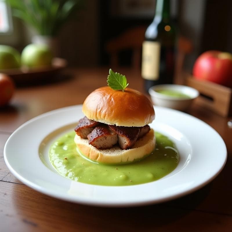 Bulo de cerdo ibérico con puré de manzana verde: receta española gourmet en olla lenta