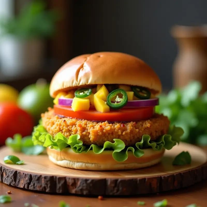 Bun Appétit: Hamburguesa Vegana de Jackfruit con Salsa de Mango: Receta en Airfryer y Crujiente