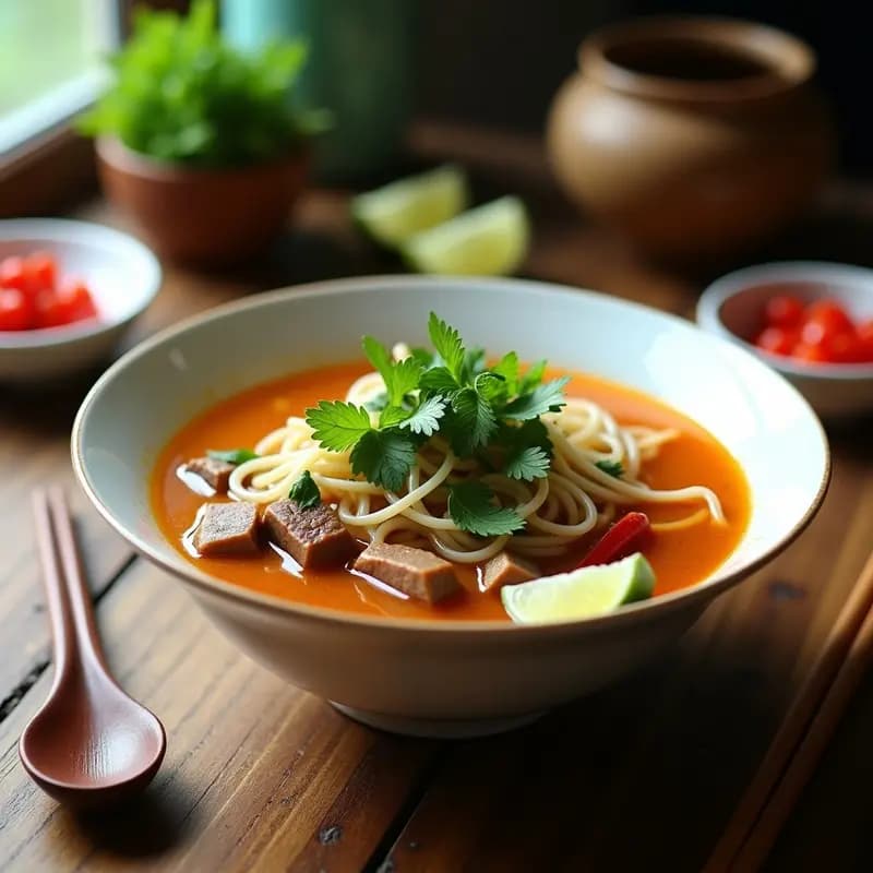 Bun Bo Hue: Sopa Vietnamita de Fideos y Carne con Lemongrass y Chile