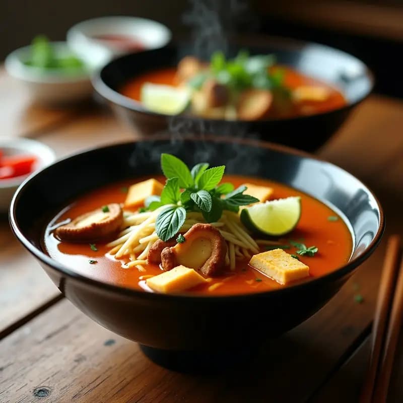 Bun Bo Hue de Hongos Oyster: Receta Vietnamita Vegana con Fideos de Arroz