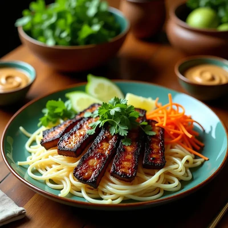 Bun Cha Vietnamita con Carne de Búfalo: Receta Gourmet en Barbacoa Casera