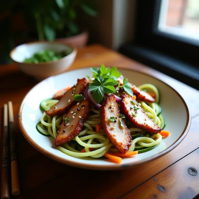 Bun Cha de Cerdo con Fideos de Calabacín: Receta Vietnamita Keto y Baja en Carbohidratos