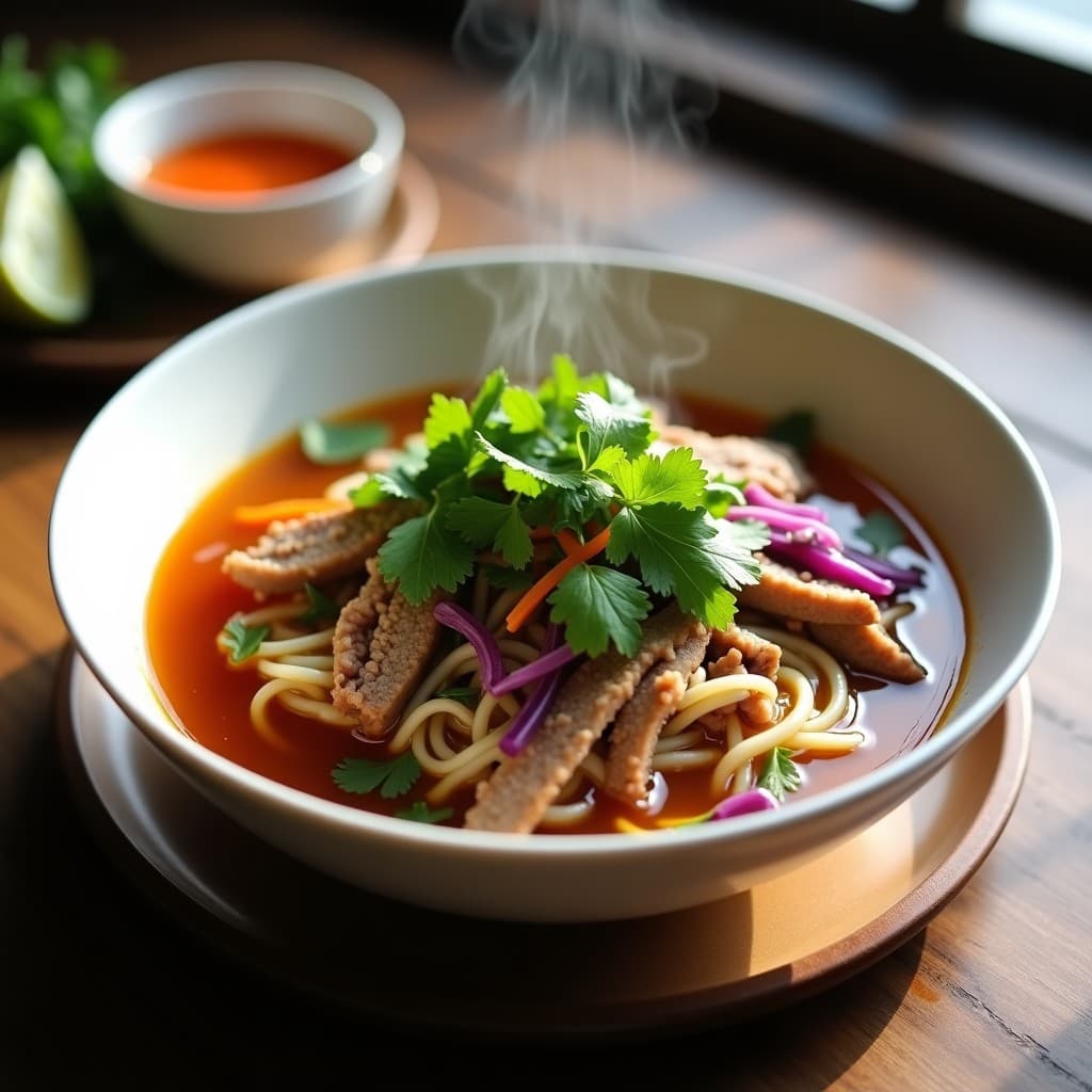 Bun Cha de Cerdo Desmenuzado con Hierbas Frescas: Receta Vietnamita en Olla Exprés